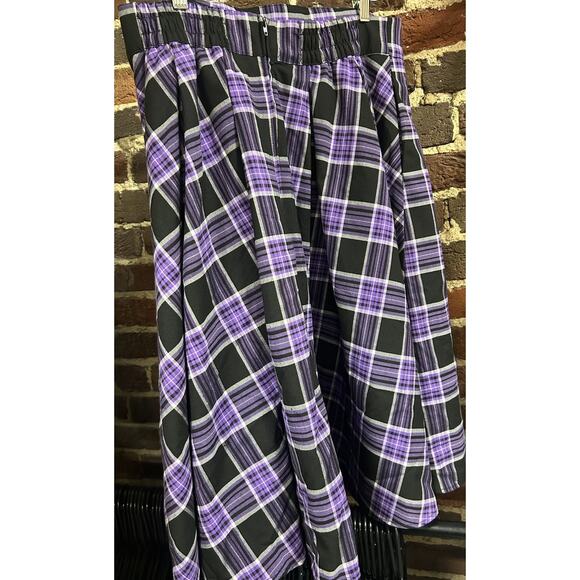Laura Byrnes Pinup Couture Purple Plaid Skirt XL PUG - Picture 4 of 8